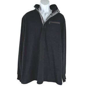 Banana Republic Microfleece Pullover Mens 2XLT Black Polyester NWT FS-1425‎